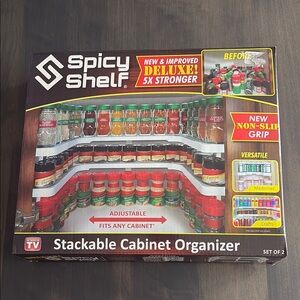 Spicy Shelf Deluxe Stackable Cabinet Organizer Nonslip Grip White New In Box